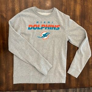 Miami Dolphins Grey Crew Sweatshirt Small Unisex Adult